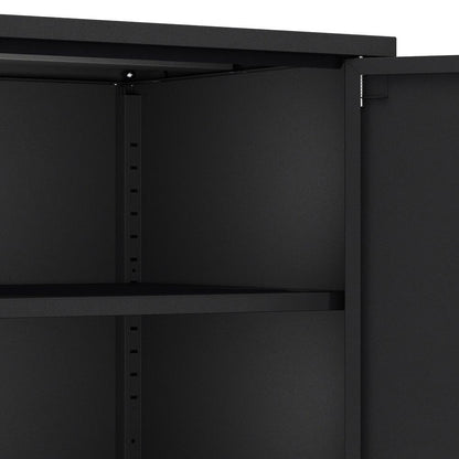 Manhattan Comfort - Ava 23.6 Accent Cabinet with 2 Adjustable Shelves in Black - AF005-BK veiw 7
