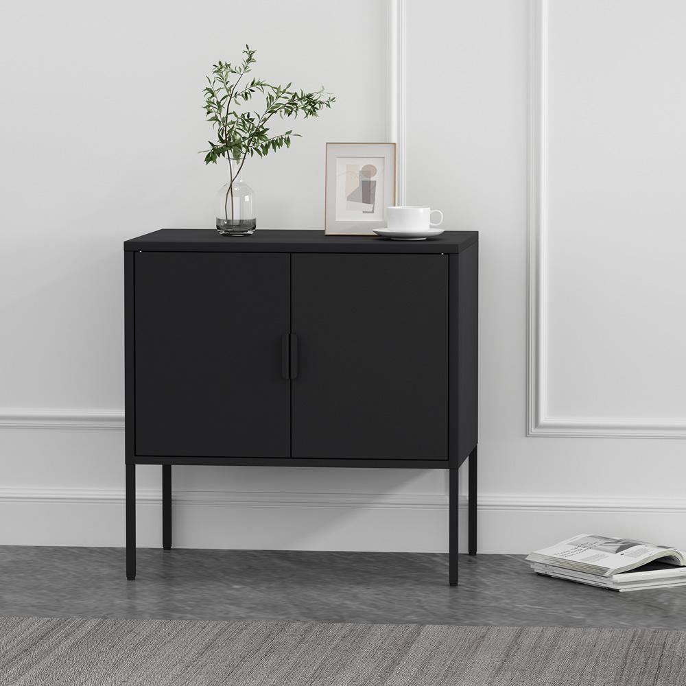 Manhattan Comfort - Ava 23.6 Accent Cabinet with 2 Adjustable Shelves in Black - AF005-BK veiw 10