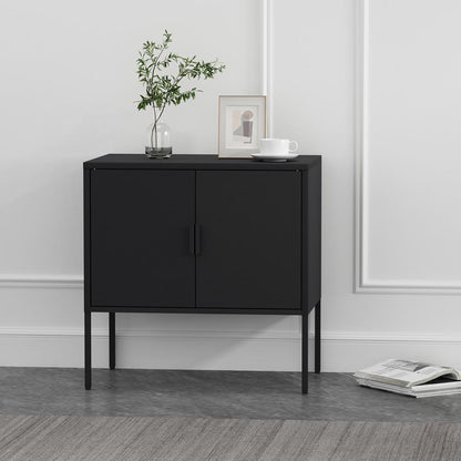 Manhattan Comfort - Ava 23.6 Accent Cabinet with 2 Adjustable Shelves in Black - AF005-BK veiw 10