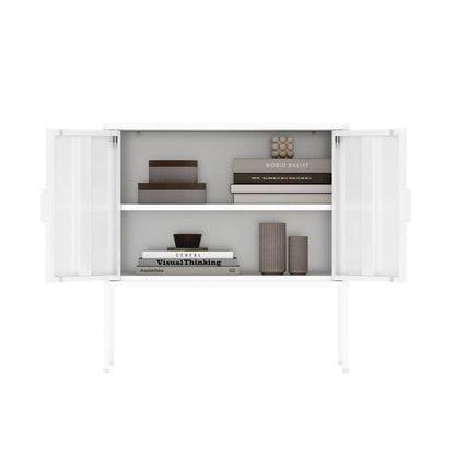Manhattan Comfort - Ava 23.6 Accent Cabinet with 2 Adjustable Shelves in White - AF005-WH veiw 8