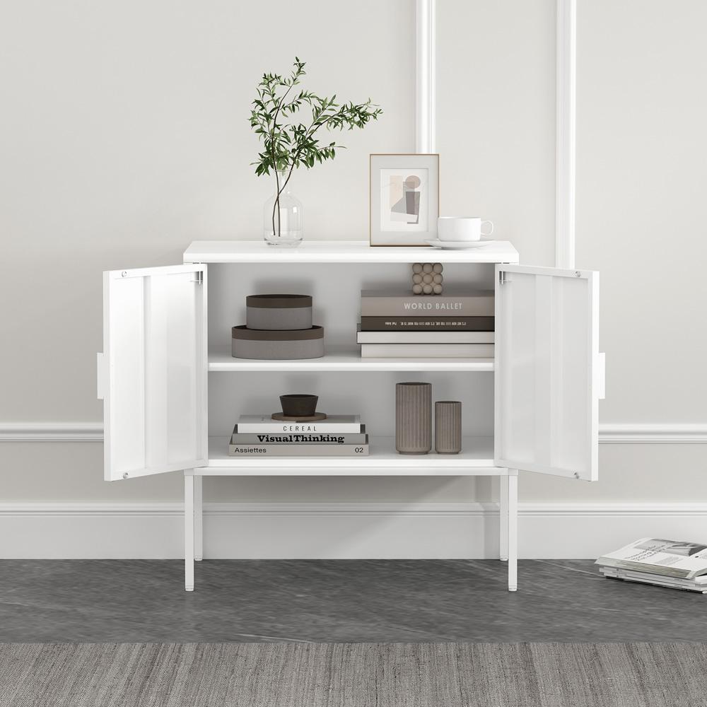 Manhattan Comfort - Ava 23.6 Accent Cabinet with 2 Adjustable Shelves in White - AF005-WH veiw 9