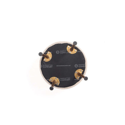 Manhattan Comfort - Bailey Woven Polyester Blend Ottoman with Stainless Steel Legs in Oatmeal - Set of 2, Gold Chromed - 2-OT003-OT veiw 7