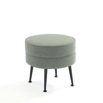 Manhattan Comfort - Bailey Woven Polyester Blend Ottoman with Stainless Steel Legs in Sage Green - Set of 2, Black Powder Coating - 2-OT003-SGB veiw 3