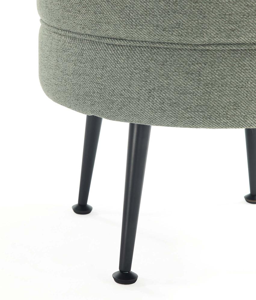 Manhattan Comfort - Bailey Woven Polyester Blend Ottoman with Stainless Steel Legs in Sage Green - Set of 2, Black Powder Coating - 2-OT003-SGB veiw 5