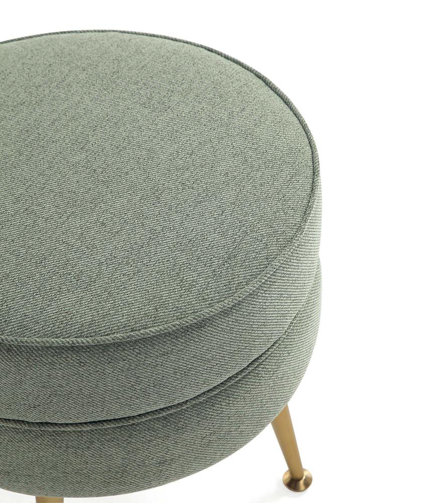 Manhattan Comfort - Bailey Woven Polyester Blend Ottoman with Stainless Steel Legs in Sage Green - Set of 2, Gold Chromed - 2-OT003-SG veiw 4