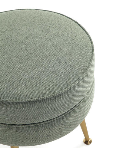 Manhattan Comfort - Bailey Woven Polyester Blend Ottoman with Stainless Steel Legs in Sage Green - Set of 2, Gold Chromed - 2-OT003-SG veiw 4