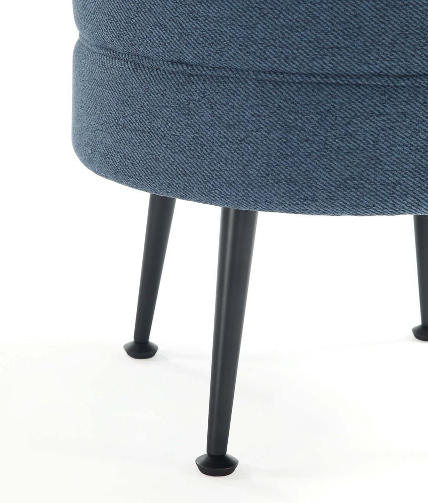 Manhattan Comfort - Bailey Woven Polyester Blend Ottoman with Stainless Steel Legs in BlueGreyOatmeal Sage Green - Set of 4 - 4-OT003-BK veiw 3