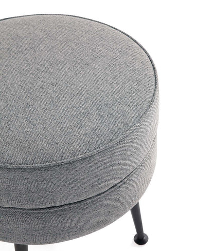 Manhattan Comfort - Bailey Woven Polyester Blend Ottoman with Stainless Steel Legs in BlueGreyOatmeal Sage Green - Set of 4 - 4-OT003-BK veiw 5
