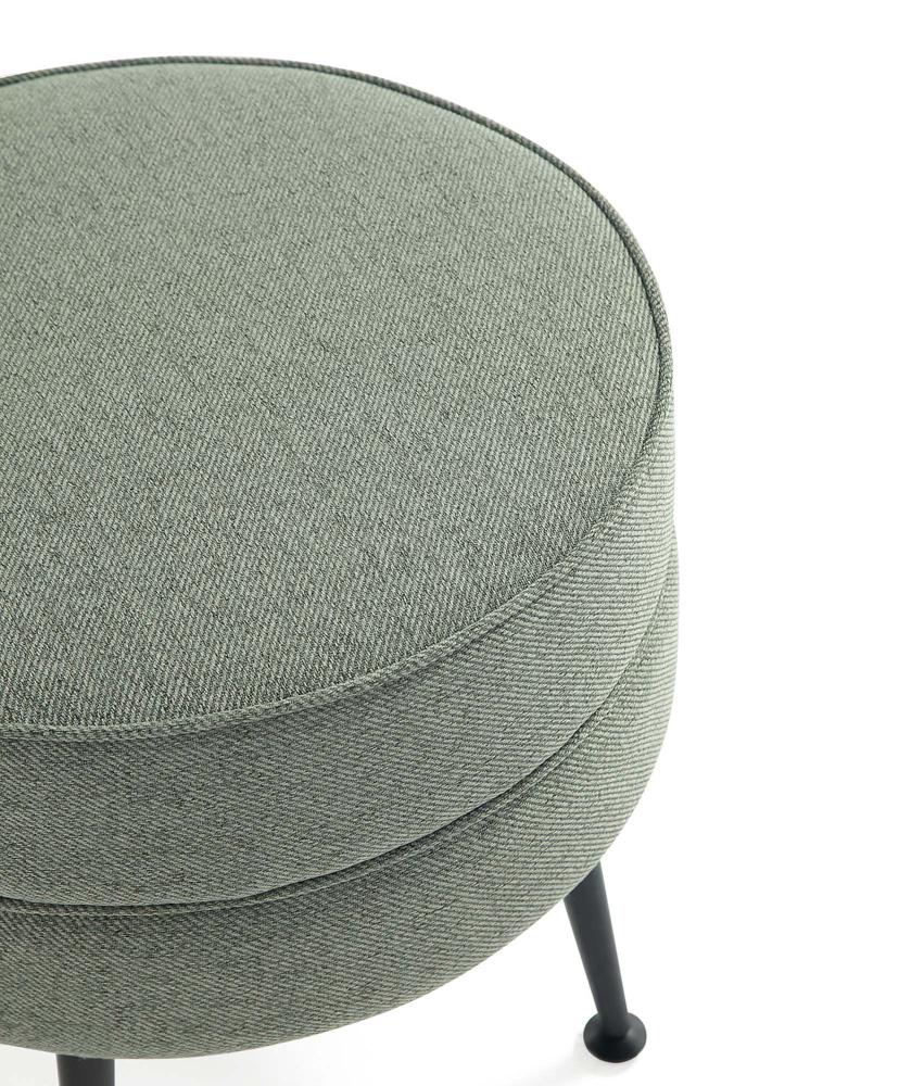 Manhattan Comfort - Bailey Woven Polyester Blend Ottoman with Stainless Steel Legs in BlueGreyOatmeal Sage Green - Set of 4 - 4-OT003-BK veiw 9