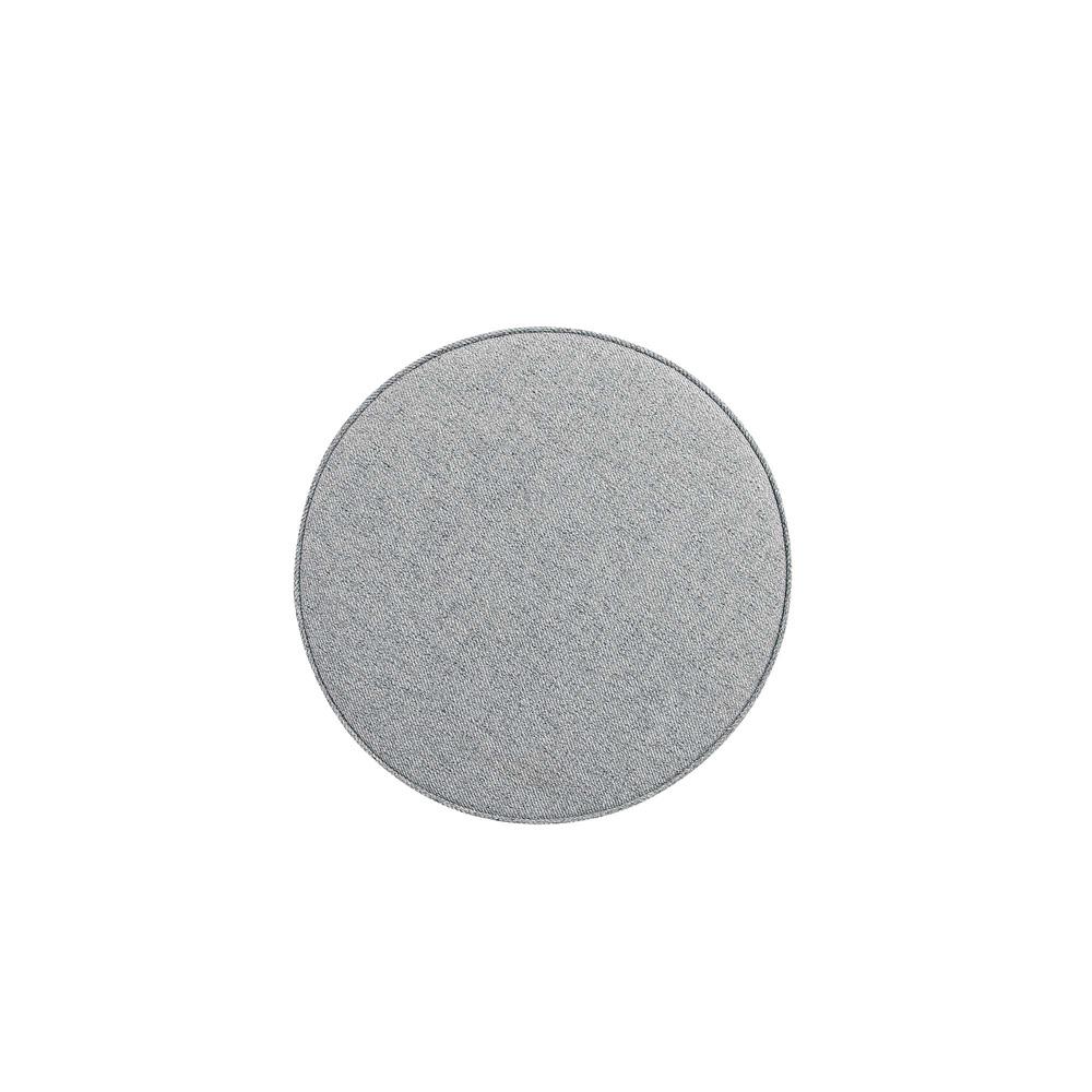 Manhattan Comfort - Bailey Woven Polyester Blend Ottoman with Stainless Steel Legs in Grey, Gold Chromed - OT003-GY veiw 6