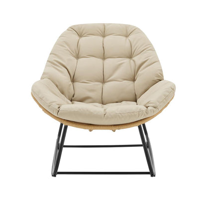 Manhattan Comfort - 6-Piece Benson Polyester Patio Rocking Chair with Steel Legs in Cream - 2-OD-CV024-CR veiw 7