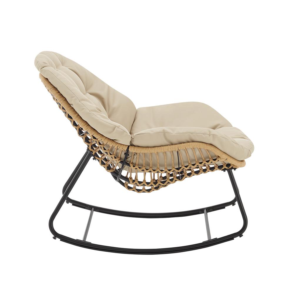 Manhattan Comfort - 6-Piece Benson Polyester Patio Rocking Chair with Steel Legs in Cream - 2-OD-CV024-CR veiw 8