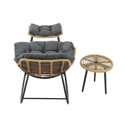 Manhattan Comfort - 6-Piece Benson Polyester Patio Rocking Chair with Steel Legs in Grey - 2-OD-CV024-GY veiw 5