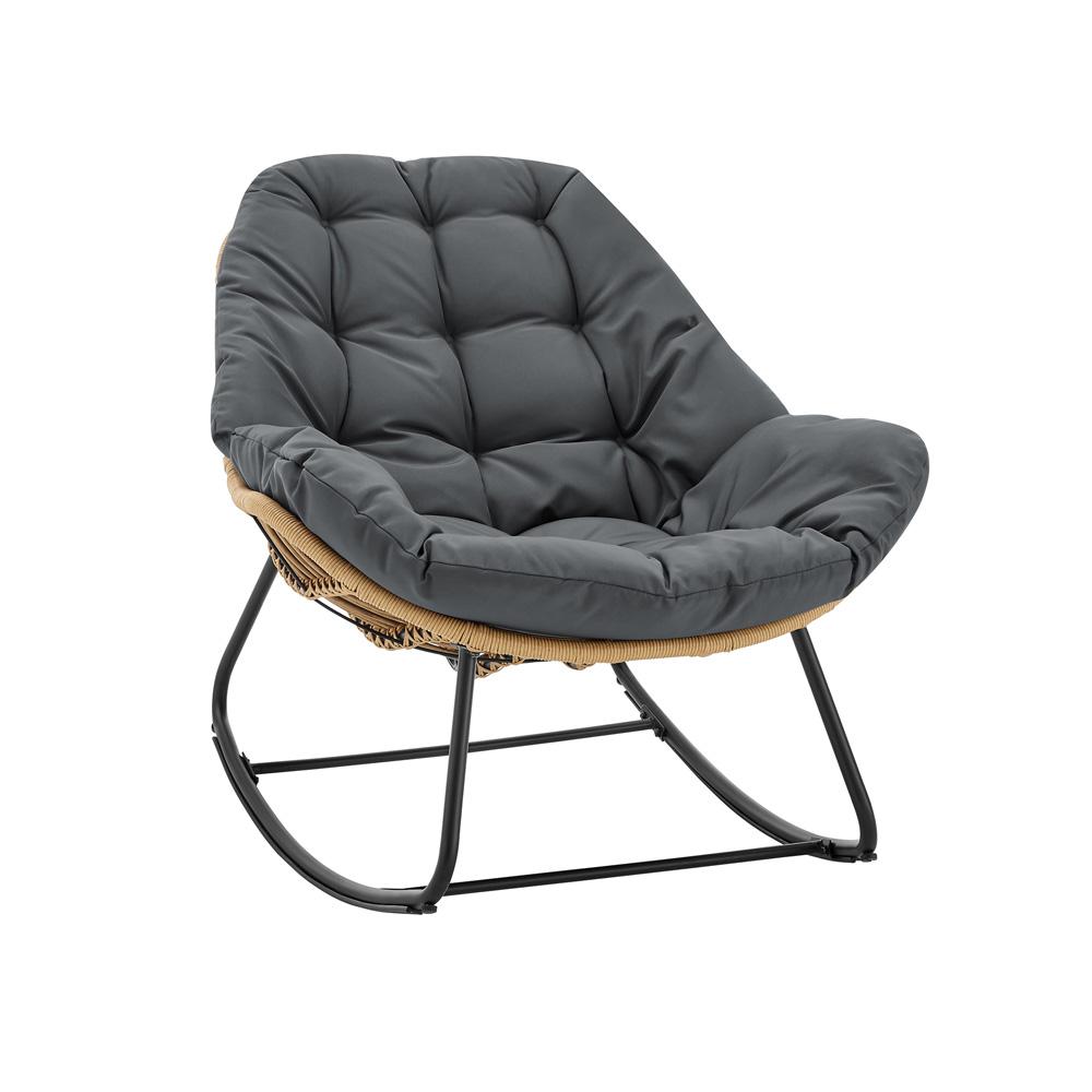Manhattan Comfort - 6-Piece Benson Polyester Patio Rocking Chair with Steel Legs in Grey - 2-OD-CV024-GY veiw 6