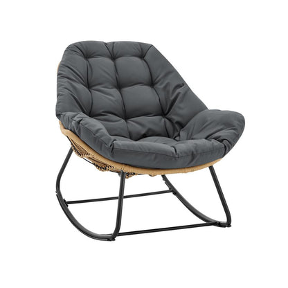 Manhattan Comfort - 6-Piece Benson Polyester Patio Rocking Chair with Steel Legs in Grey - 2-OD-CV024-GY veiw 6