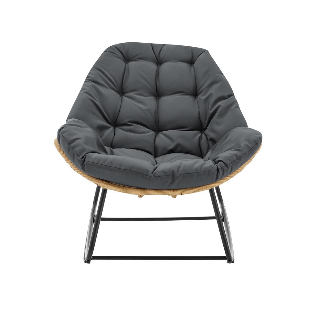 Manhattan Comfort - 6-Piece Benson Polyester Patio Rocking Chair with Steel Legs in Grey - 2-OD-CV024-GY veiw 7