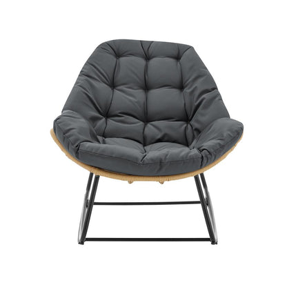 Manhattan Comfort - 6-Piece Benson Polyester Patio Rocking Chair with Steel Legs in Grey - 2-OD-CV024-GY veiw 7