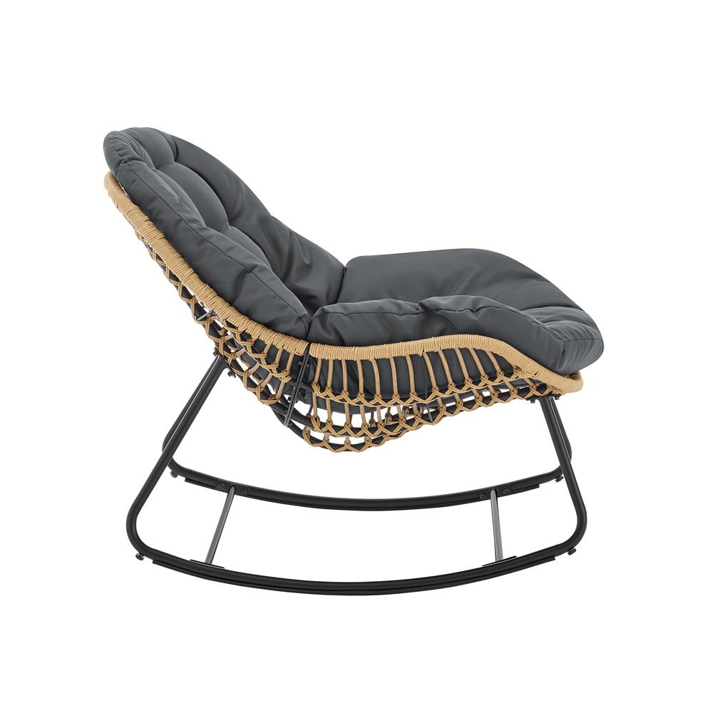 Manhattan Comfort - 3-Piece Benson Polyester Patio Rocking Chair with Steel Legs in Grey - OD-CV024-GY veiw 7