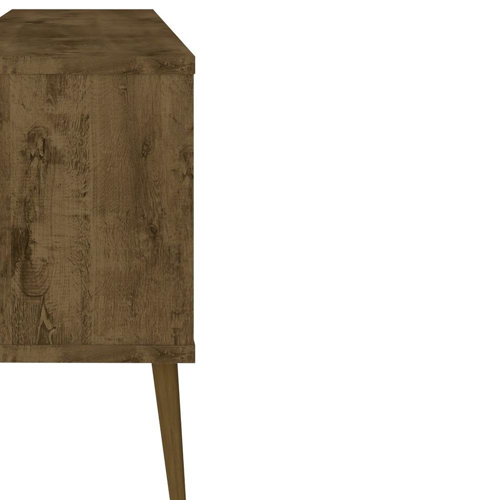 Manhattan Comfort - Bradley TV Stand with 4 Fixed Shelves Shelves in Rustic Brown and White - 228BMC96 veiw 6