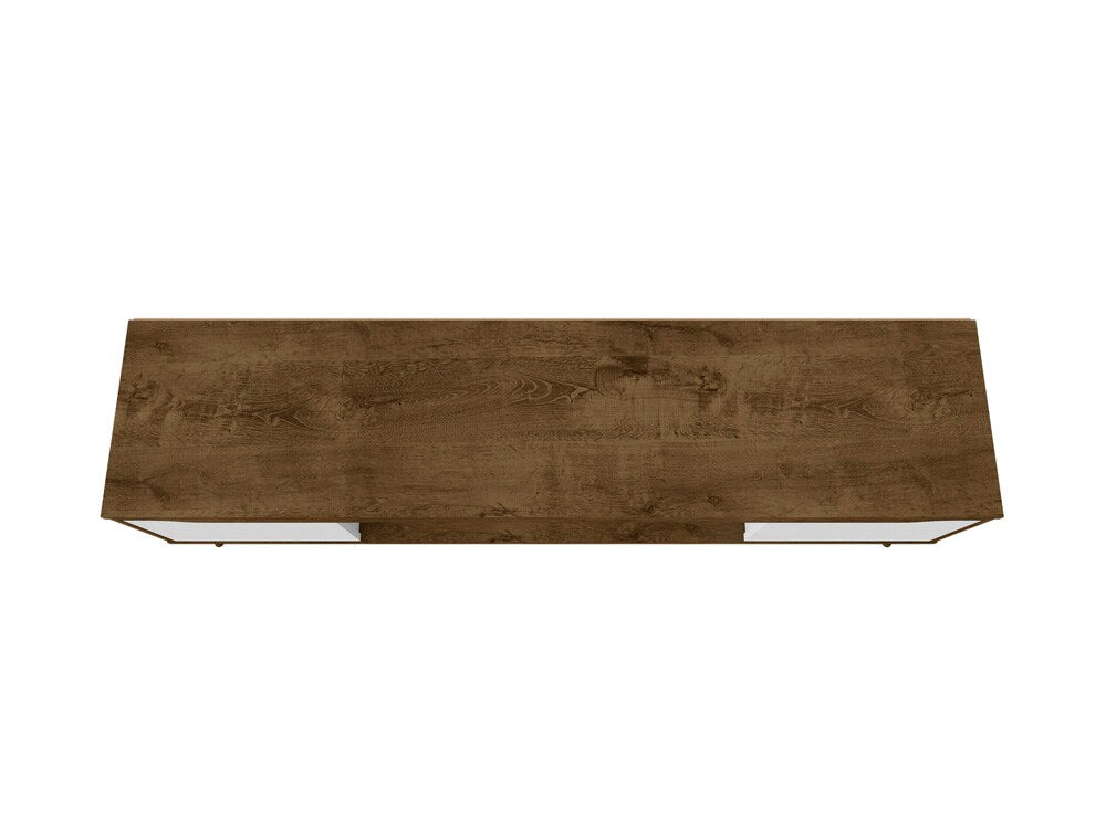 Manhattan Comfort - Bradley TV Stand with 4 Fixed Shelves Shelves in Rustic Brown and White - 228BMC96 veiw 7
