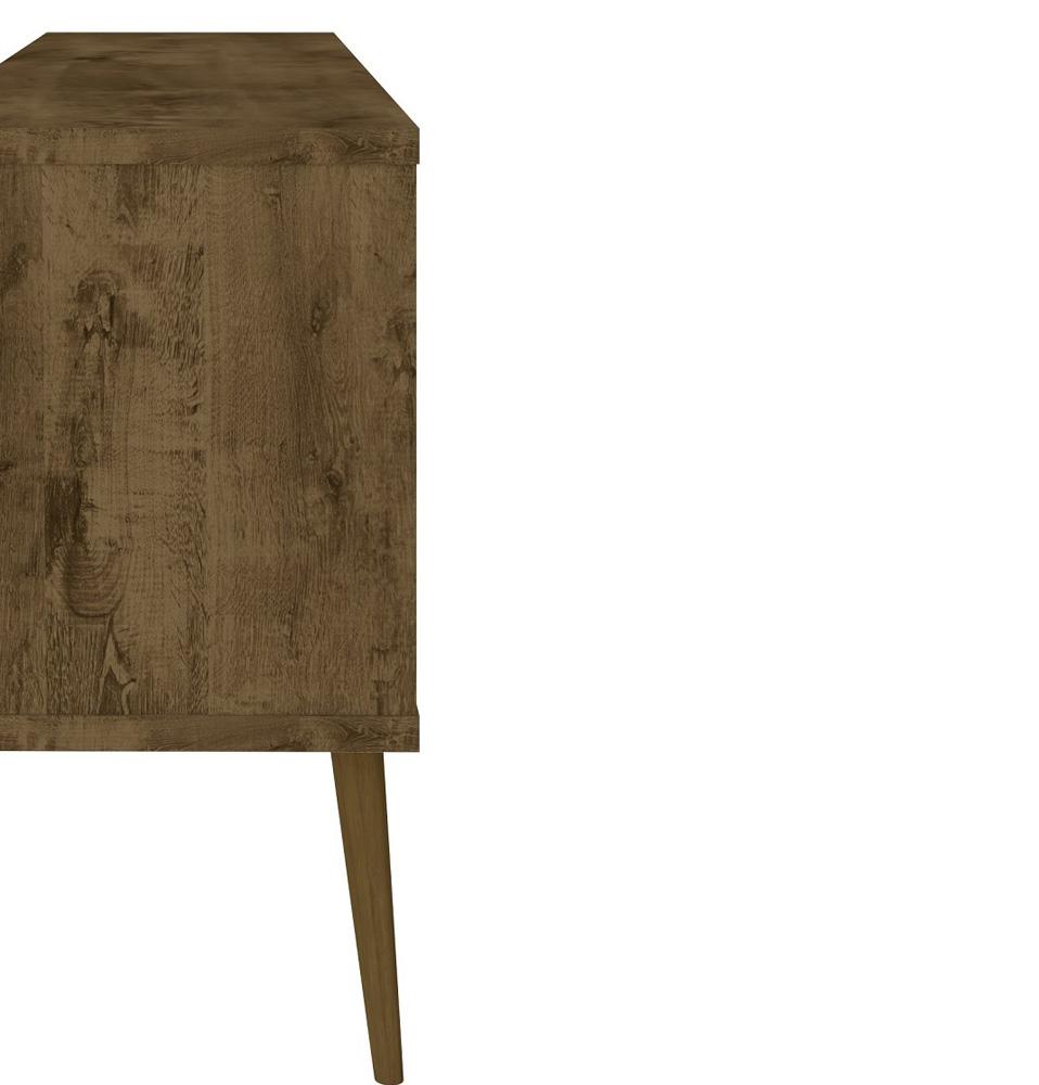 Manhattan Comfort - Bradley TV Stand with 4 Fixed Shelves Shelves in Rustic Brown and Yellow - 228BMC94 veiw 6