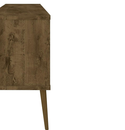 Manhattan Comfort - Bradley TV Stand with 4 Fixed Shelves Shelves in Rustic Brown and Yellow - 228BMC94 veiw 6