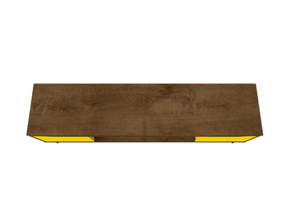 Manhattan Comfort - Bradley TV Stand with 4 Fixed Shelves Shelves in Rustic Brown and Yellow - 228BMC94 veiw 7