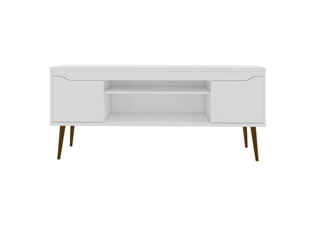 Manhattan Comfort - Bradley TV Stand with 4 Fixed Shelves Shelves in White - 228BMC6 veiw 1