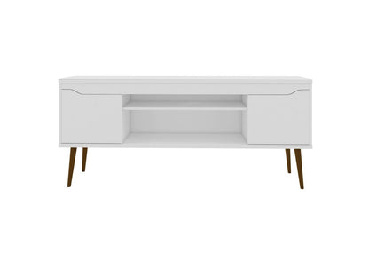 Manhattan Comfort - Bradley TV Stand with 4 Fixed Shelves Shelves in White - 228BMC6 veiw 1