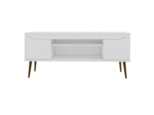 Manhattan Comfort - Bradley TV Stand with 4 Fixed Shelves Shelves in White - 228BMC6 veiw 1