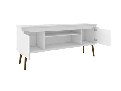 Manhattan Comfort - Bradley TV Stand with 4 Fixed Shelves Shelves in White - 228BMC6 veiw 4