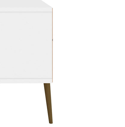 Manhattan Comfort - Bradley TV Stand with 4 Fixed Shelves Shelves in White and Rustic Brown - 228BMC69 veiw 6