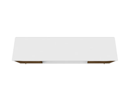 Manhattan Comfort - Bradley TV Stand with 4 Fixed Shelves Shelves in White and Rustic Brown - 228BMC69 veiw 7