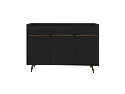 Manhattan Comfort - Bradley Buffet Stand/ Sideboard with 4 Fixed Shelves in Black - 230BMC8 veiw 1