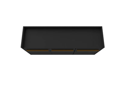 Manhattan Comfort - Bradley Buffet Stand/ Sideboard with 4 Fixed Shelves in Black - 230BMC8 veiw 3