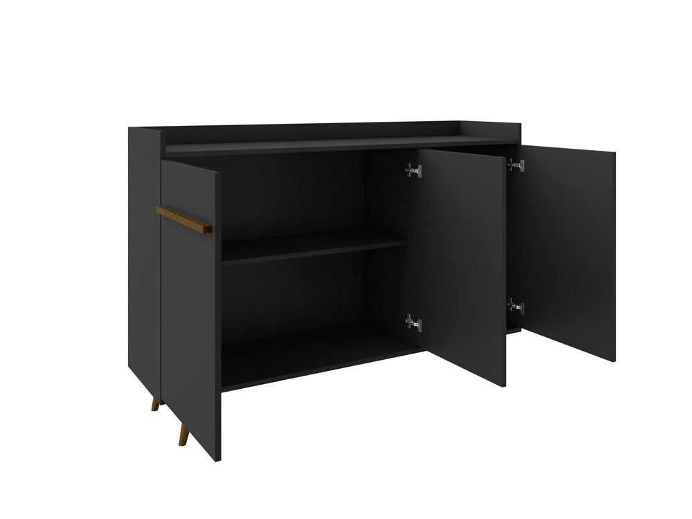 Manhattan Comfort - Bradley Buffet Stand/ Sideboard with 4 Fixed Shelves in Black - 230BMC8 veiw 4