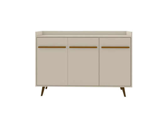 Manhattan Comfort - Bradley Buffet Stand/ Sideboard with 4 Fixed Shelves in Off White - 230BMC1 veiw 1