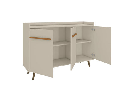 Manhattan Comfort - Bradley Buffet Stand/ Sideboard with 4 Fixed Shelves in Off White - 230BMC1 veiw 4
