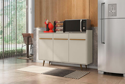 Manhattan Comfort - Bradley Buffet Stand/ Sideboard with 4 Fixed Shelves in Off White - 230BMC1 veiw 7