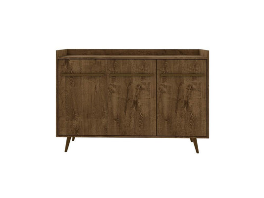 Manhattan Comfort - Bradley Buffet Stand/ Sideboard with 4 Fixed Shelves in Rustic Brown - 230BMC9 veiw 1