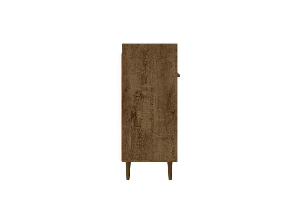 Manhattan Comfort - Bradley Buffet Stand/ Sideboard with 4 Fixed Shelves in Rustic Brown - 230BMC9 veiw 2