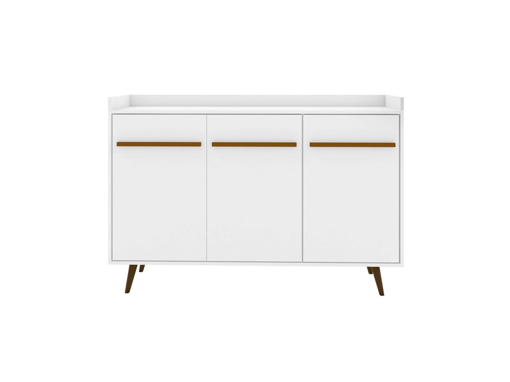 Manhattan Comfort - Bradley Buffet Stand/ Sideboard with 4 Fixed Shelves in White - 230BMC6 veiw 1