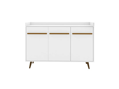 Manhattan Comfort - Bradley Buffet Stand/ Sideboard with 4 Fixed Shelves in White - 230BMC6 veiw 1