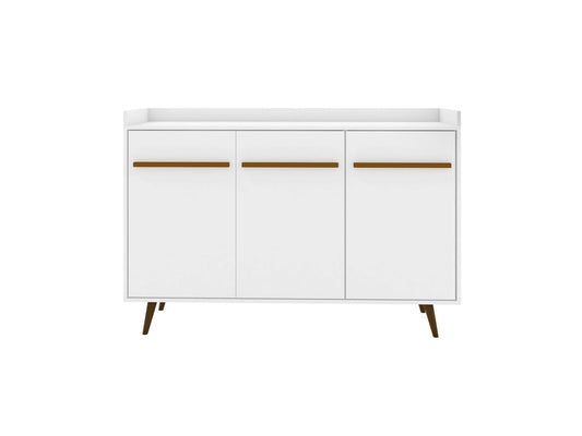 Manhattan Comfort - Bradley Buffet Stand/ Sideboard with 4 Fixed Shelves in White - 230BMC6 veiw 1