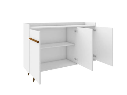 Manhattan Comfort - Bradley Buffet Stand/ Sideboard with 4 Fixed Shelves in White - 230BMC6 veiw 3