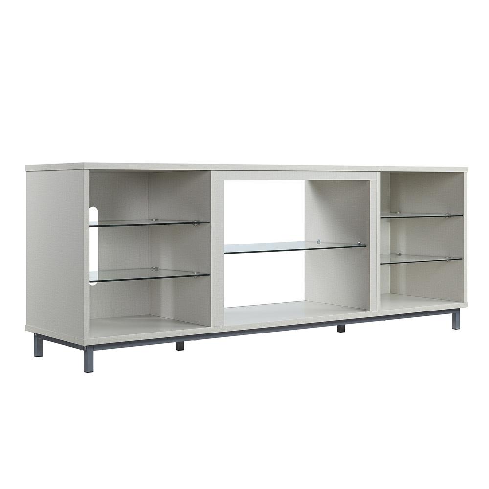 Manhattan Comfort - Brighton TV Stand with 8 Fixed Shelves in Beige - TVFP4-BG veiw 2