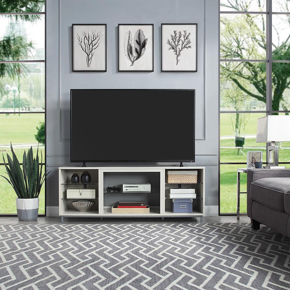 Manhattan Comfort - Brighton TV Stand with 8 Fixed Shelves in Beige - TVFP4-BG veiw 8