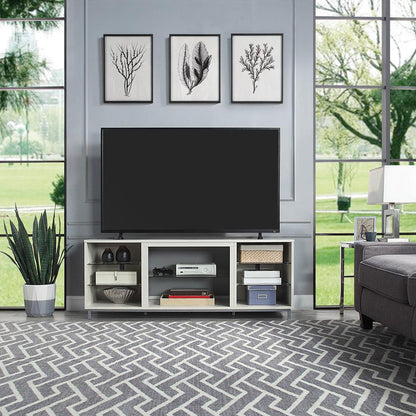 Manhattan Comfort - Brighton TV Stand with 8 Fixed Shelves in Beige - TVFP4-BG veiw 8