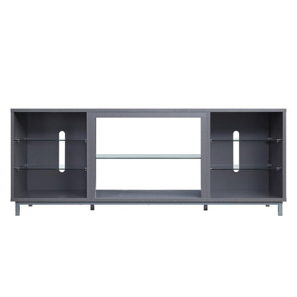 Manhattan Comfort - Brighton TV Stand with 8 Fixed Shelves in Grey - TVFP4-GY veiw 1