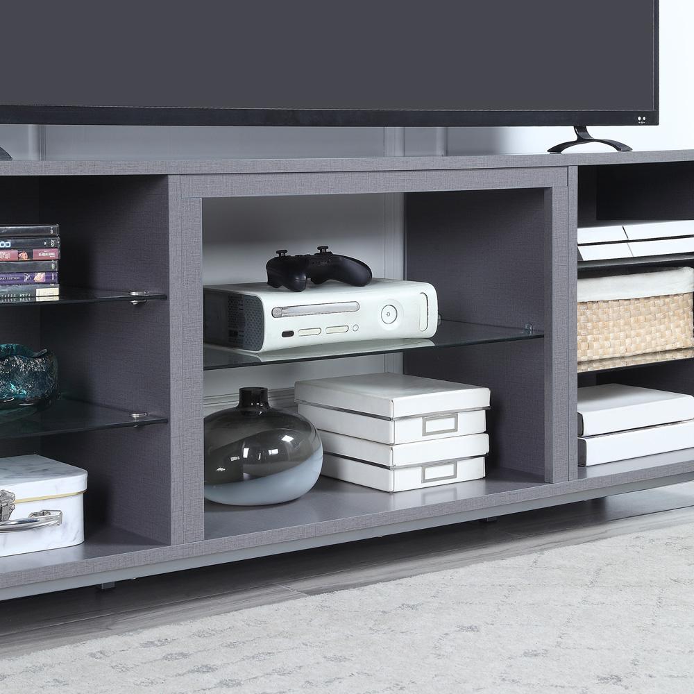 Manhattan Comfort - Brighton TV Stand with 8 Fixed Shelves in Grey - TVFP4-GY veiw 7